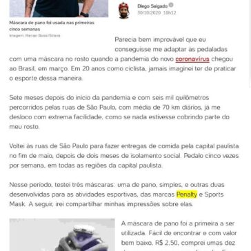 Três máscaras testadas e minhas impressões em 6 mil km de bike na pandemia – UOL