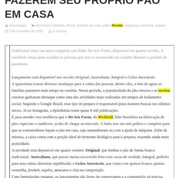 WICKBOLD LANÇA PRÉ-MIX PARA CONSUMIDORES FAZEREM SEU PRÓPRIO PÃO EM CASA – Alice Varajão