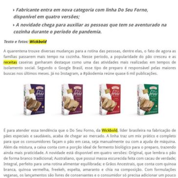 COMER & BEBER: Wickbold lança pré-mix para consumidores fazerem seu próprio pão em casa – BorrachaTV On Line
