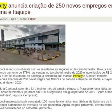 Penalty anuncia criação de 250 novos empregos em Itabuna e Itajuipe – Blog do Thame