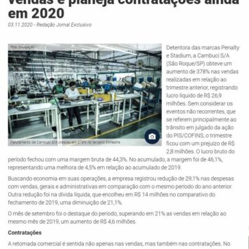 Dona da Penalty tem aumento nas vendas e planeja contratações ainda em 2020 – Exclusivo Online