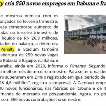 Penalty cria 250 novos empregos em Itabuna e Itajuípe – Rede Brasil de Notícias