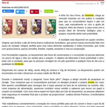 Wickbold lança pré-mix para fazer pão em casa – Arroz de Fyesta