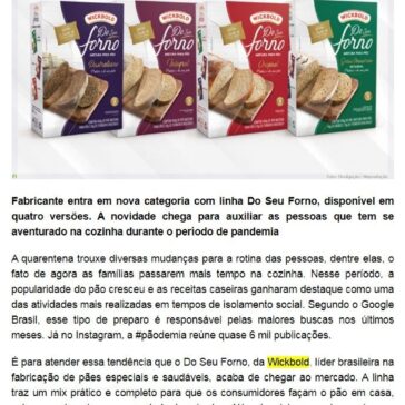 Wickbold lança pré-mix para consumidores fazerem seu próprio pão em casa – Food Innovation