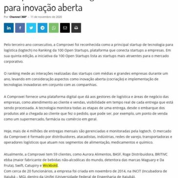 Comprovei é eleita a logtech mais atraente para inovação aberta – Channel 360