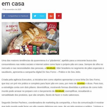 Arte de fazer pão: campanha da Wickbold ensina como fazer produto em casa – Grandes Nomes da Propaganda