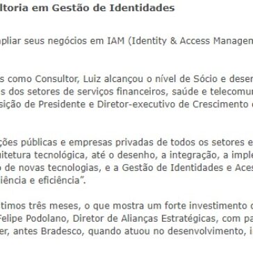 Certisign contrata Luiz Rodrigo de Barros para Consultoria em Gestão de Identidades – InforChannel