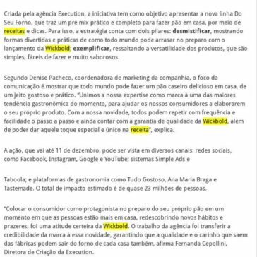 Arte de fazer pão: campanha da Wickbold ensina como fazer produto em casa – 2A Alimentos