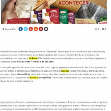 Arte de fazer pão: campanha da Wickbold ensina como fazer produto em casa – Meio & Negócio