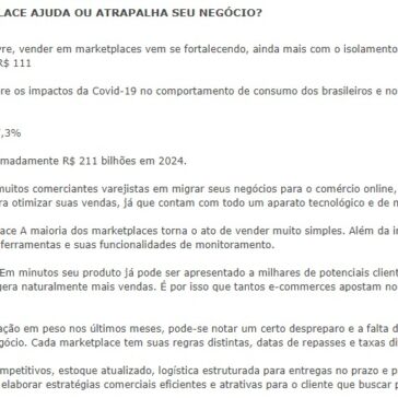 VENDAS VENDER NO MARKETPLACE AJUDA OU ATRAPALHA SEU NEGÓCIO? – Ecommerce Brasil