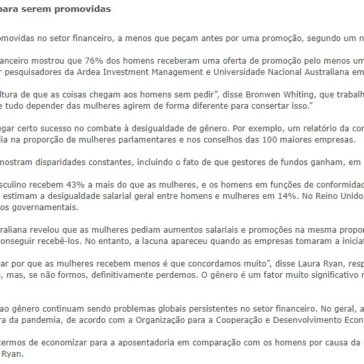 Mulheres em finanças precisam pedir para serem promovidas – Yahoo! Finanças
