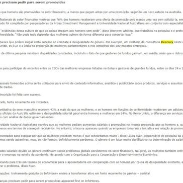 Mulheres em finanças precisam pedir para serem promovidas – Brasil Equity