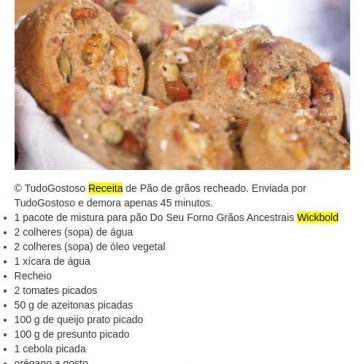 Pão de grãos recheado – Central de Notícias