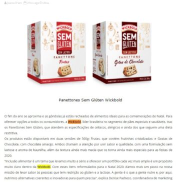 Panettones sem glúten e sem lactose da Wickbold são opções equilibradas para as ceias de fim de ano – Joana DArc