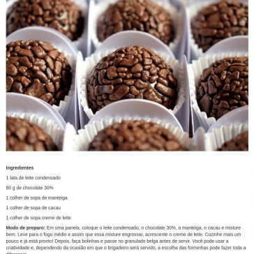 Brigadeiro belga com cacau – Jornal Metas