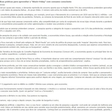 Economista aponta dicas práticas para aproveitar a “Black-Friday” com consumo consciente – Amazonas Notícias