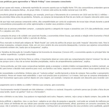 Economista aponta dicas práticas para aproveitar a “Black-Friday” com consumo consciente – Portal dos 3