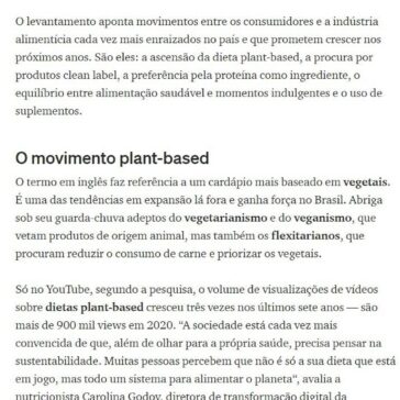 Tendências na alimentação – Curtas SC
