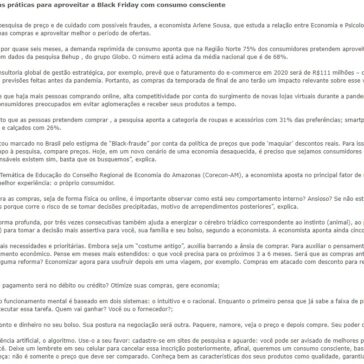 Economista aponta dicas práticas para aproveitar a Black Friday com consumo consciente – Portal Tucumã