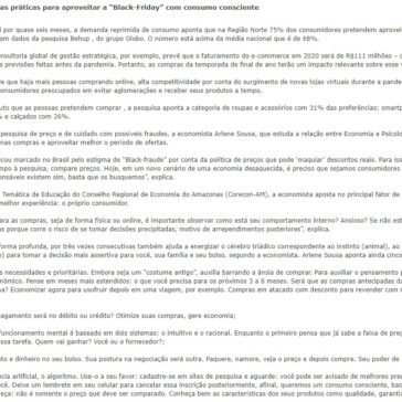 Economista aponta dicas práticas para aproveitar a “Black-Friday” com consumo consciente – Portal dos 3