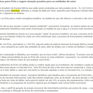 Especialista defende leilões específicos para PCHs e sugere atuação proativa para as entidades do setor – Revista Modal online