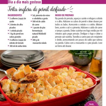 Torta inglesa de pernil desfiado – Ana Maria Receitas (Revista Ana Maria)