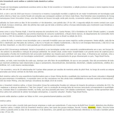 2ª edição do evento Greentech será online e cobrirá toda América Latina – Feiras do Brasil