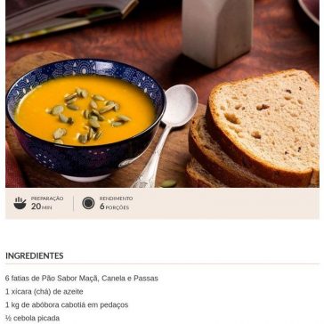 Sopa Creme de Abóbora e gengibre – Receitas IG