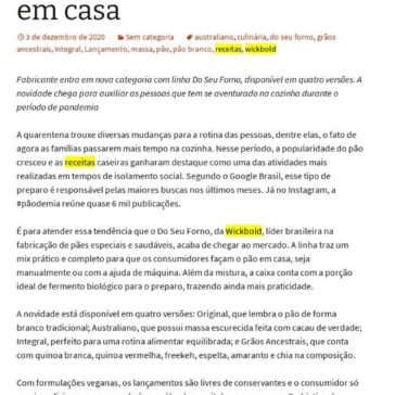Wickbold lança pré-mix para consumidores fazerem o próprio pão em casa – De Repente 50