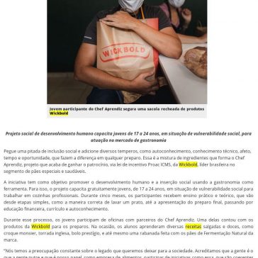Wickbold apoia projeto social para capacitação de jovens – Guia GPHR