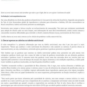 Quais os erros mais comuns ao ler rótulos de produtos alimentícios? – Outros Quinhentos