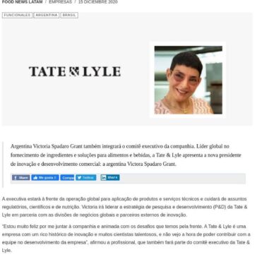 Tate & Lyle apresenta nova presidente de inovação e desenvolvimento comercial – Ingredientes Latam News