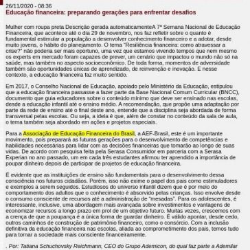 Educação financeira: preparando gerações para enfrentar desafios – Portal Fator Brasil