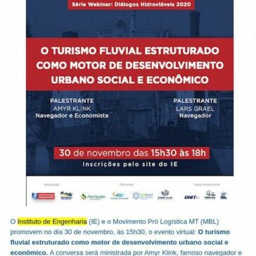 Amyr Klink e Lars Grael participam de palestra virtual sobre o turismo fluvial nos canais do Instituto de Engenharia em 30/11 – Blog do Patrício Nunes