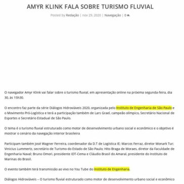 Amyr Klink fala sobre turismo fluvial – Ecoinforme com Sustentabilidade