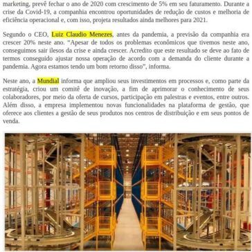 Mundial Logistics Group projeta crescimento de 5% em 2020 Divulgação – Tecnologística