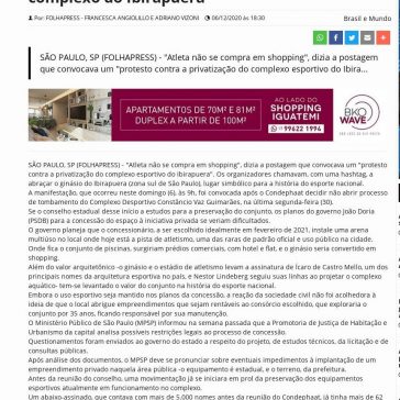 Grupo abraça ginásio contra concessão do complexo do Ibirapuera – DL News