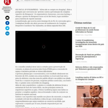 Grupo abraça ginásio contra concessão do complexo do Ibirapuera – Folha de Londrina