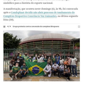 Grupo abraça ginásio contra concessão do complexo do Ibirapuera – Folha de S.Paulo (On-line)