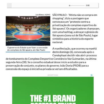 Grupo abraça ginásio contra concessão do complexo do Ibirapuera – JC Net