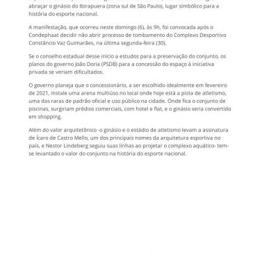 Grupo abraça ginásio contra concessão do complexo do Ibirapuera – Portal do Holanda