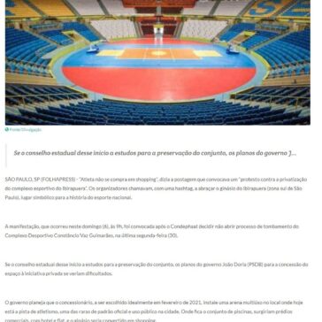 Grupo abraça ginásio contra concessão do complexo do Ibirapuera – Rádio Cultura FM