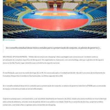 Grupo abraça ginásio contra concessão do complexo do Ibirapuera – Rádio Pequi FM