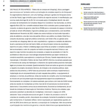 Grupo abraça ginásio contra concessão do complexo do Ibirapuera – Yahoo! Vida e Estilo