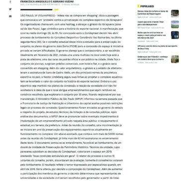 Grupo abraça ginásio contra concessão do complexo do Ibirapuera – Yahoo! Vida e Estilo