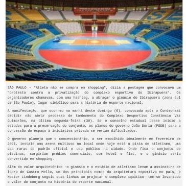 Grupo abraça ginásio contra concessão do complexo do Ibirapuera – Piraju Rádio Clube