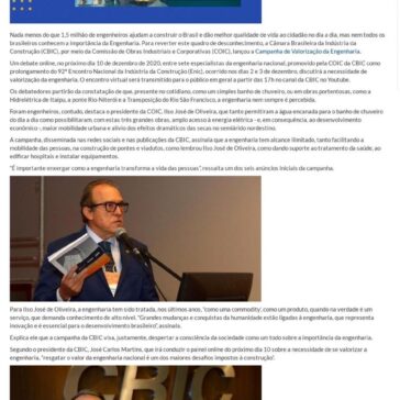 Campanha da CBIC valoriza a Engenharia como essencial para o cidadão – Crea-MG
