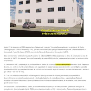 Parceria entre UNIFEI, PETROBRAS e consórcio de LIBRA viabiliza a construção do Centro Tecnológico para o Pré-Sal Brasileiro em Itajubá – Conexão Itajubá