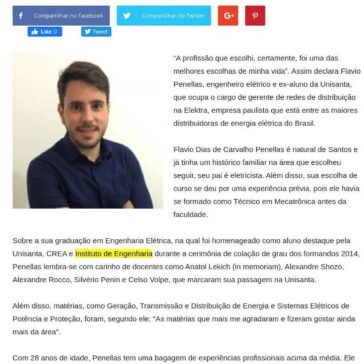 Flavio Penellas, ex-aluno de Engenharia Elétrica, gerencia as redes de distribuição de eletricidade de 25 cidades paulistas – Uni