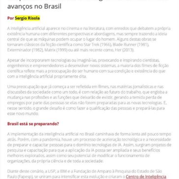 Máquinas e o homem: a Inteligência Artificial e seus avanços no Brasil – Revista Segurança Eletrônica
